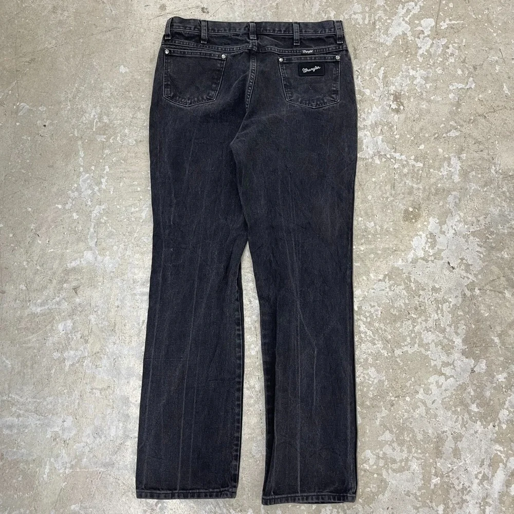 Vintage Wrangler Jeans 36x34 Black Pants 933 Silver Cowboy Western Fits 35x32‎